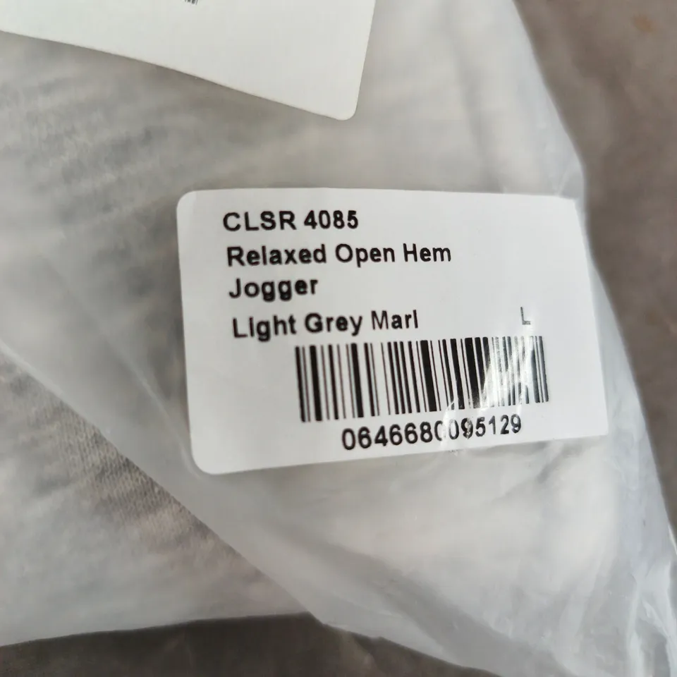 CLOSURE LDN RELAXED OPEN HEM JOGGER – LIGHT GREY MARL, UK SIZE L