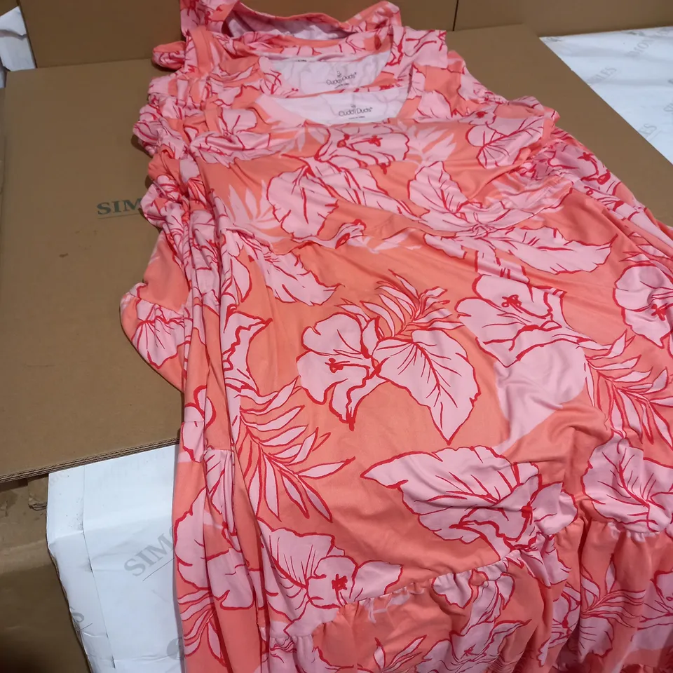 LOT OF APPROX. 4 X CUDDL DUDS FLEXWEAR MAXI DRESS DESERT HIBISCUS TO INCLUDE SIZE S AND M