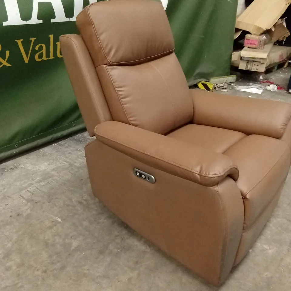 ASPIRE KINGSMERE LEATHER POWER RECLINER ARMCHAIR - TAN RRP £539