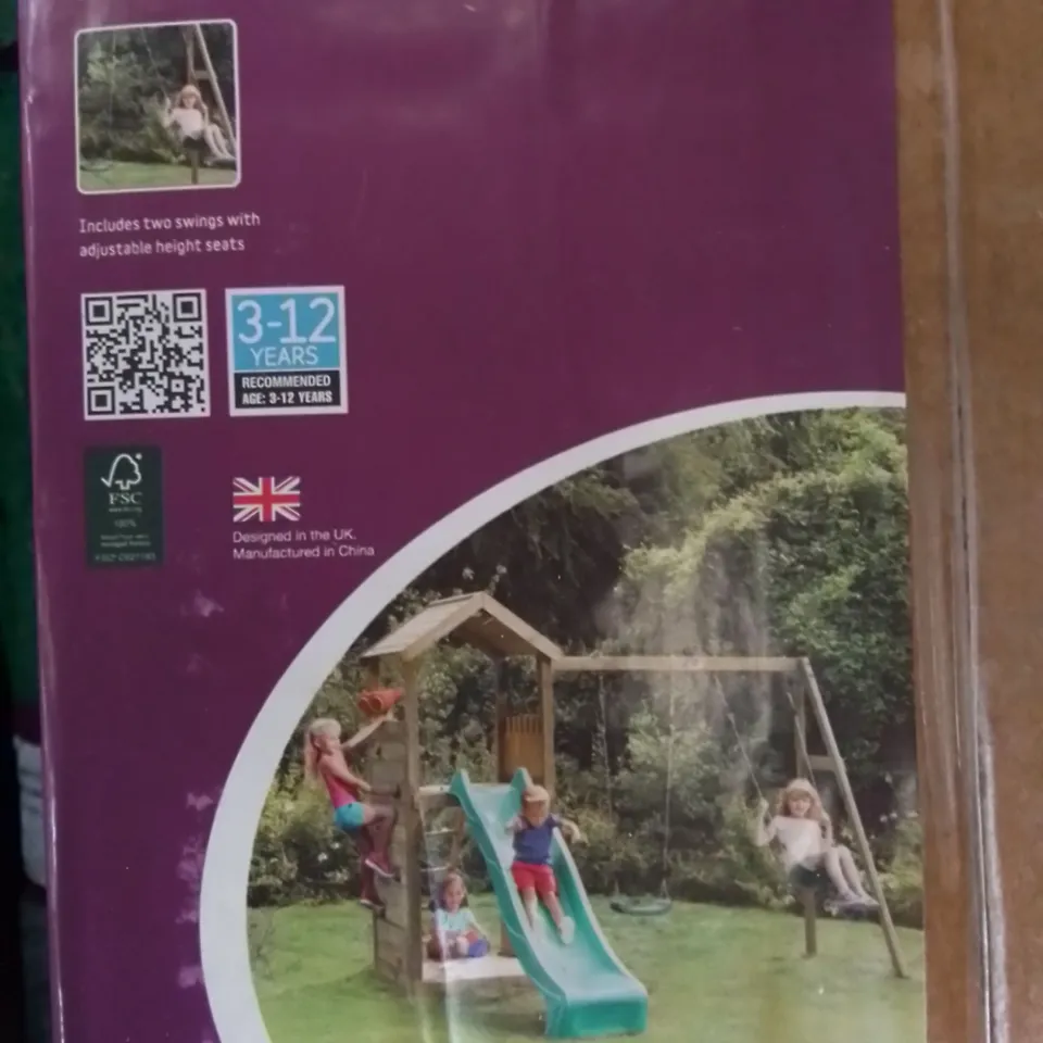 PLUM WOODEN LOOKOUT TOWER & SWINGSET (7 BOXES/ITEMS)