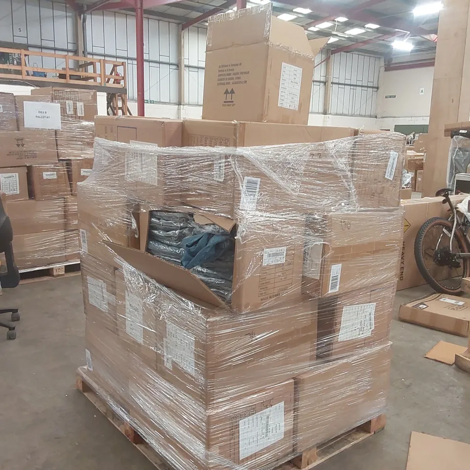 PALLET CONTAINING APPROXIMATELY 300x BRAND NEW ASSORTED DESIGNER SHOES AND CLOTHING ITEMS INCLUDING: SIMPLY BE SHOES, JULIPA JEANS ECT