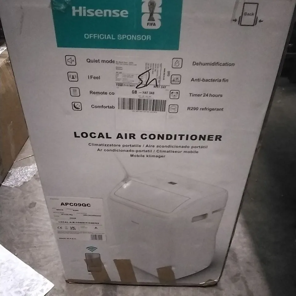 BOXED HISENSE 9000 BTU AIR CONDITIONING UNIT WHITE - APC09QC