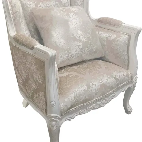 BOXED HOMESDIRECT365 ANTIQUE FRENCH STYLE ARM CHAIR - WHITE