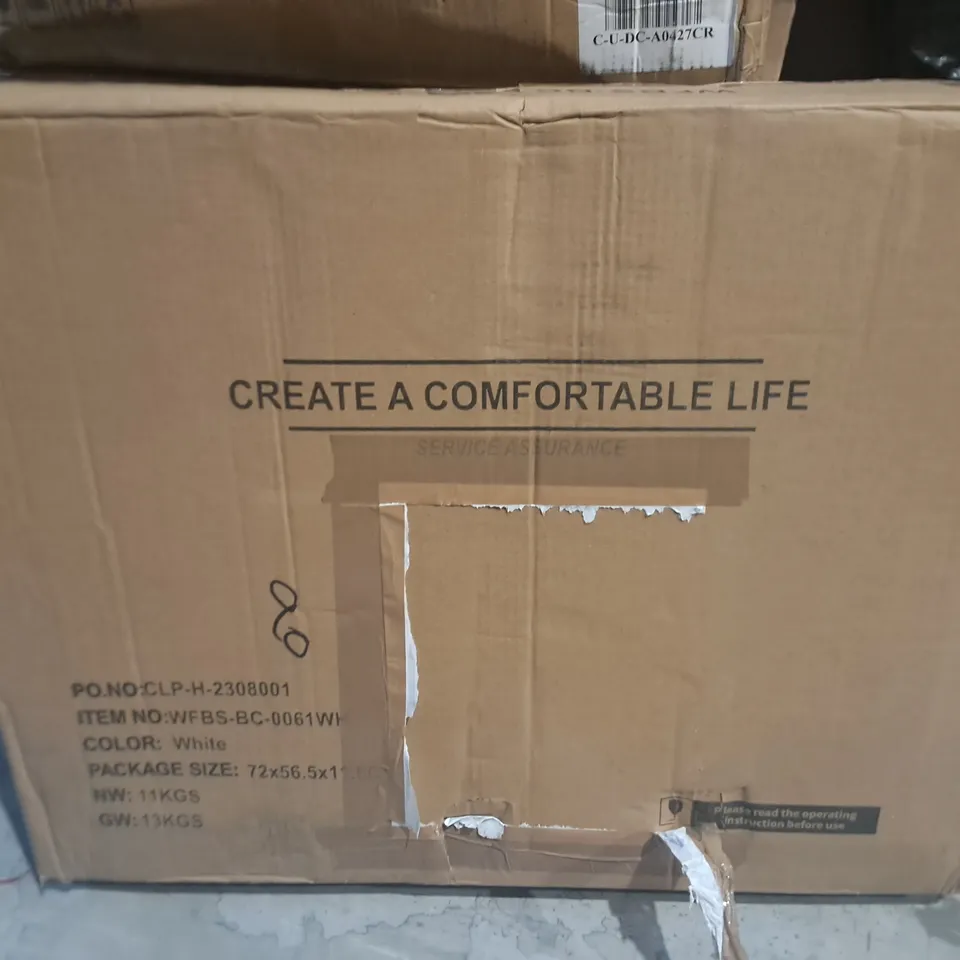 BOXED WALL HUNG WHITE SHELVING UNIT