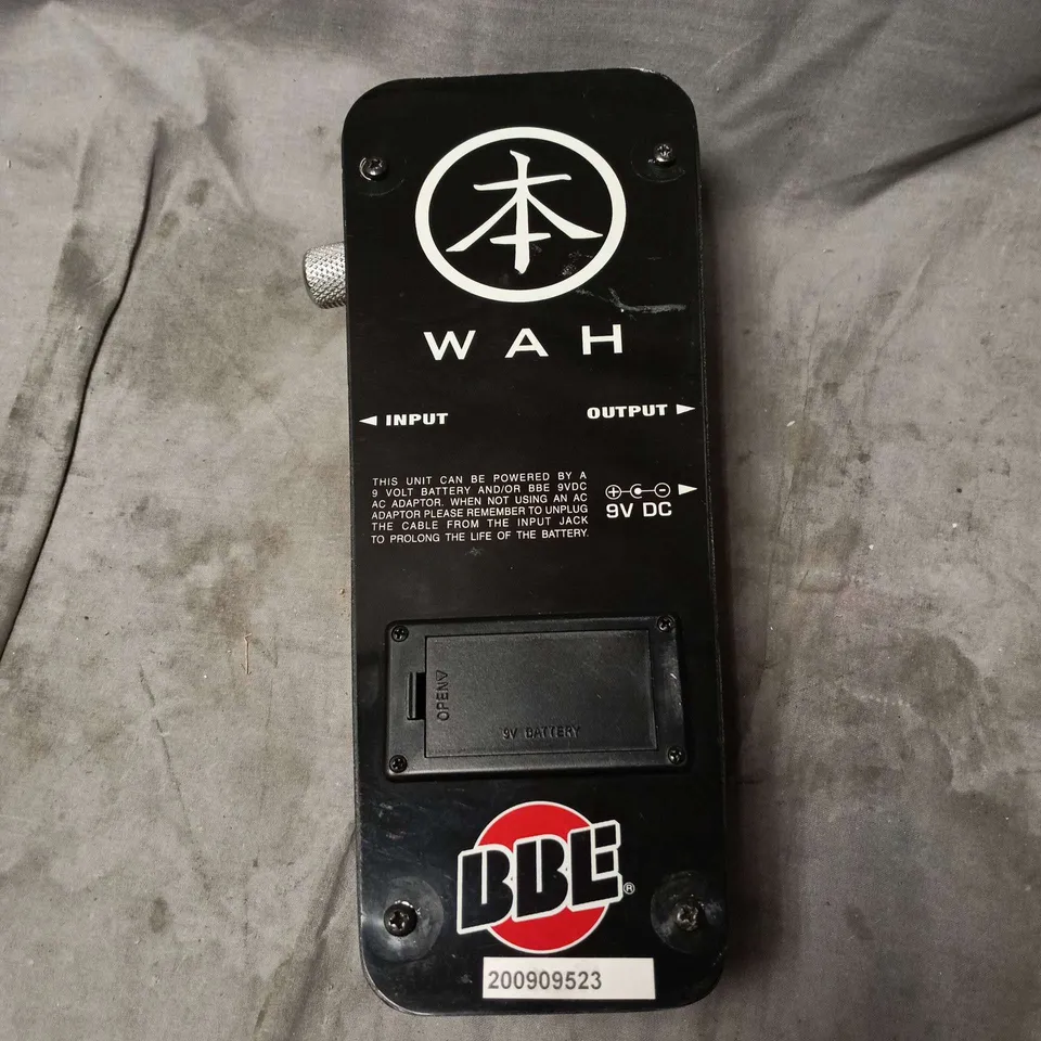 WAH PEDAL BBE WITH MANUAL. BOXED