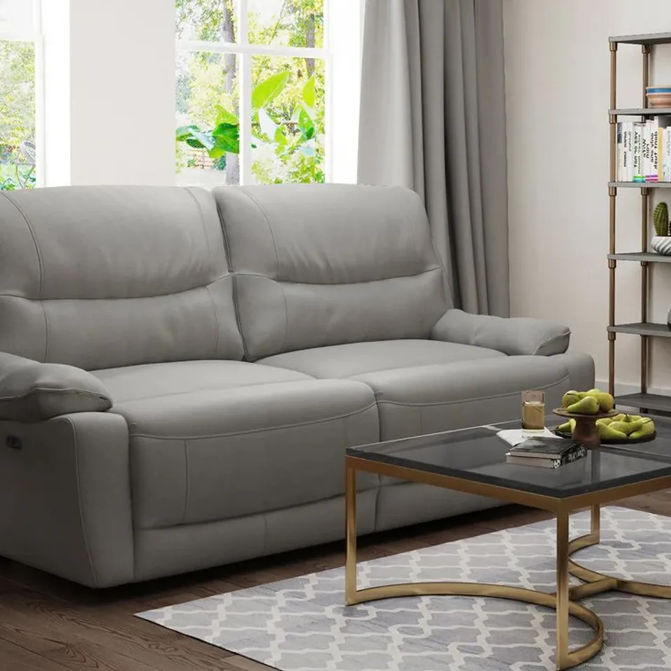 BOXED DESIGNER TIVOLI TWO SEATER SOFA MID-GREY FABRIC