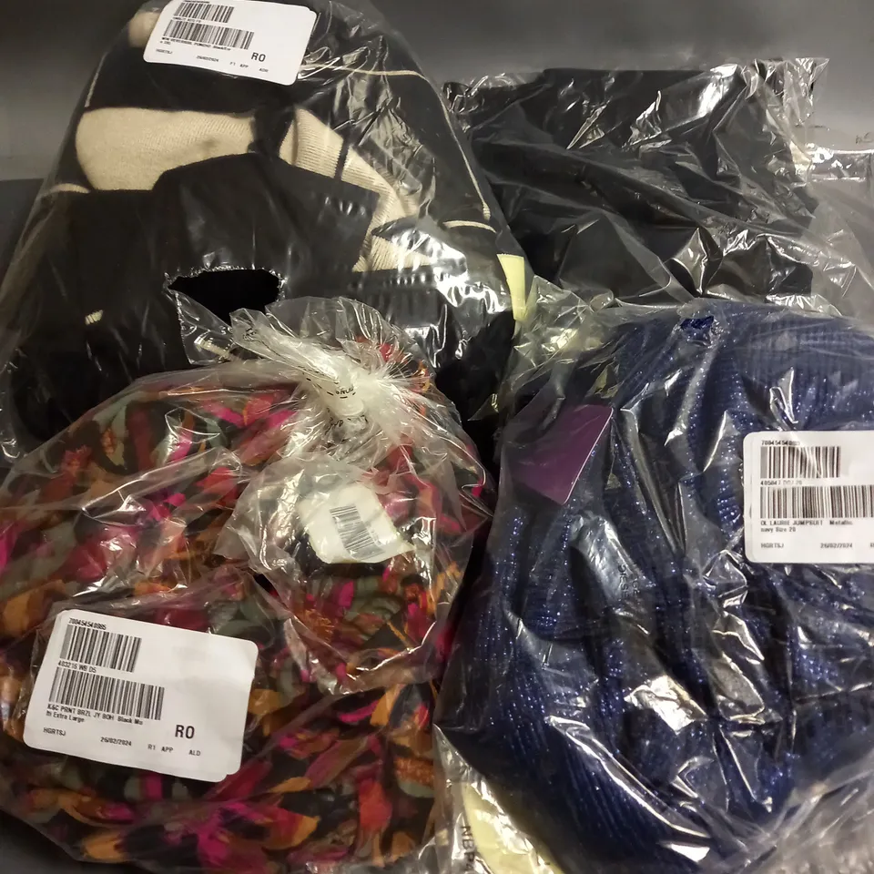 APPROXIMATELY 10 ASSORTED CLOTHING ITEMS TO INCLUDE JUMPSUIT, LEGGINGS, PONCHO, ETC