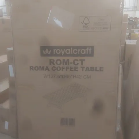 BOXED ROYALCRAFT ROMA COFFEE TABLE (1 BOX)