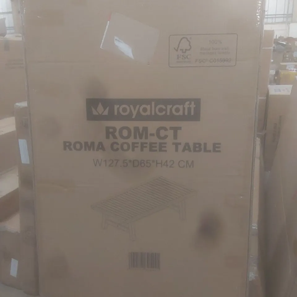BOXED ROYALCRAFT ROMA COFFEE TABLE (1 BOX)
