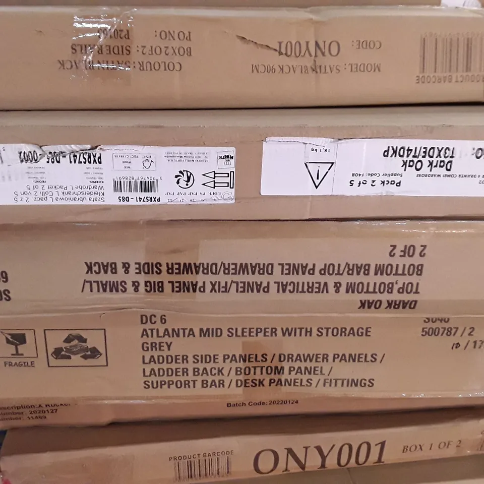 PALLET OF ASSORTED GRADE 1 PART PACK FURNITURE PARTS
