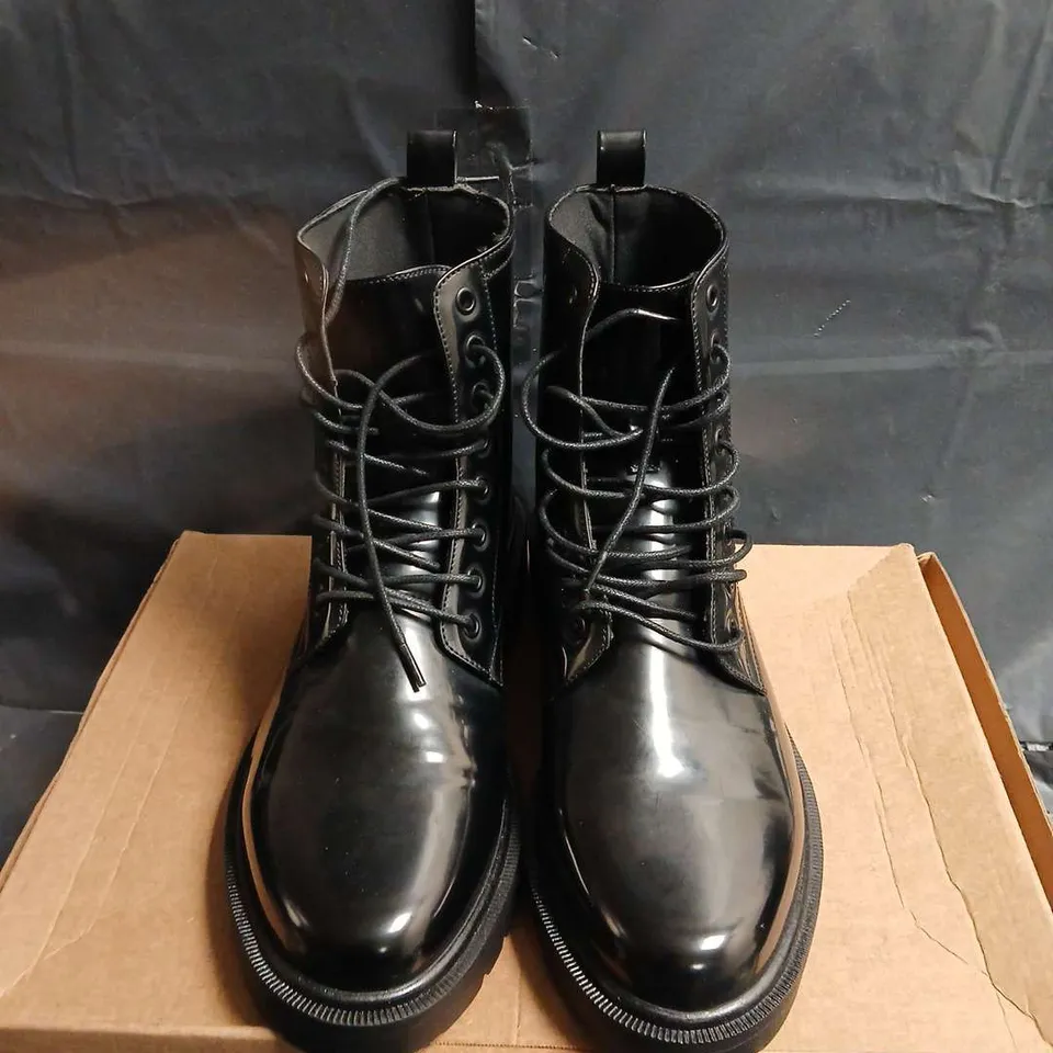 BOXED PAIR OF ASOS LACE UP BOOTS - UK SIZE 10