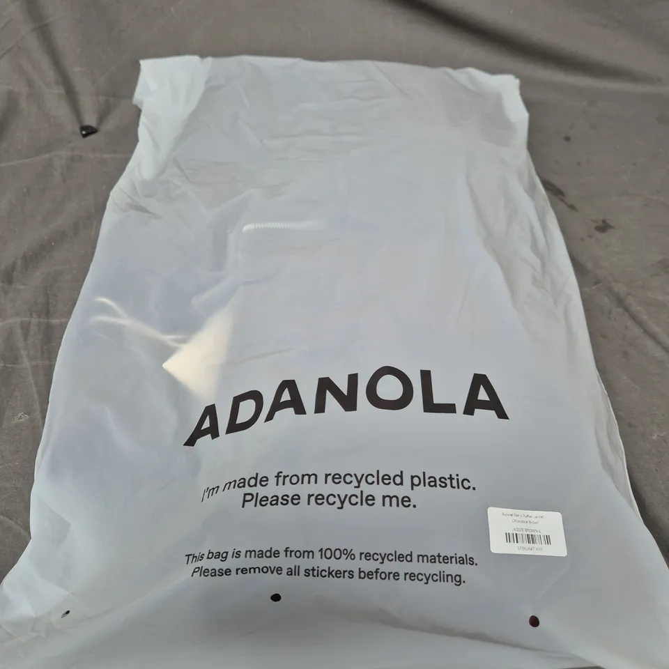 ADANOLA FUNNEL NECK PUFFER JACKET – CHOCOLATE BROWN – UK LARGE