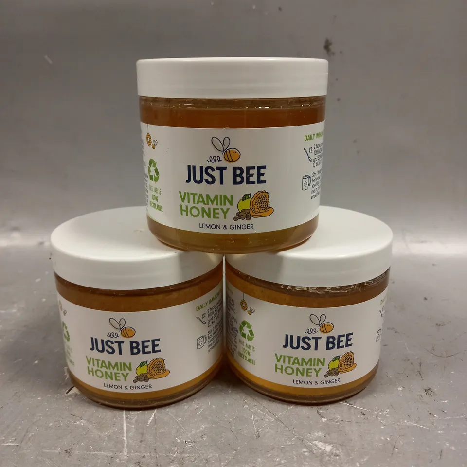 3 X JUST BEE VITAMIN HONEY - LEMON & GINGER - 3 X 260G