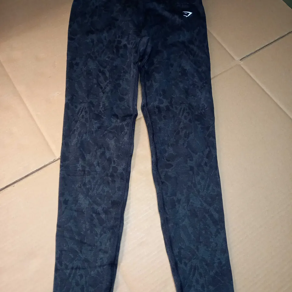 GYMSHARK TEXTURED BLACK FITNESS LEGGINGS - MEDIUM