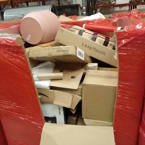 PALLET OF ASSORTED HOUSEHOLD GOODS AND PRODUCTS TO INCLUDE; VACUUM CLEANER, CHAIR MAT, CEILING LIGHT ETC