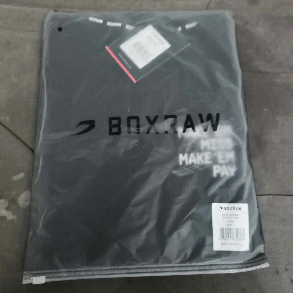 BAGGED BOXRAW MAKE EM MISS MUSCLE TANK IN BLACK - SMALL