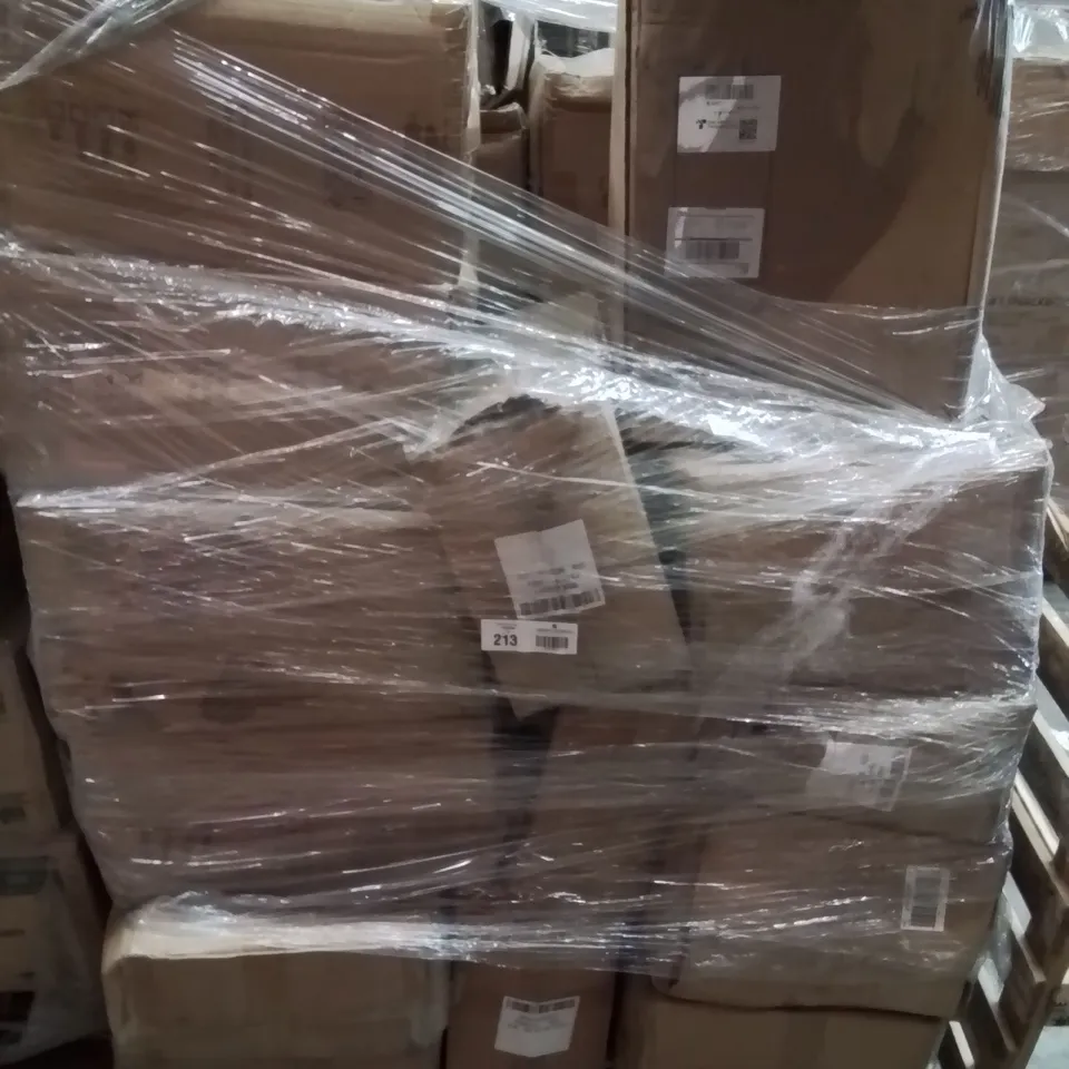 PALLET CONTAINING LARGE QUANTITY OF METAL STACKABLE SHELVING UNITS