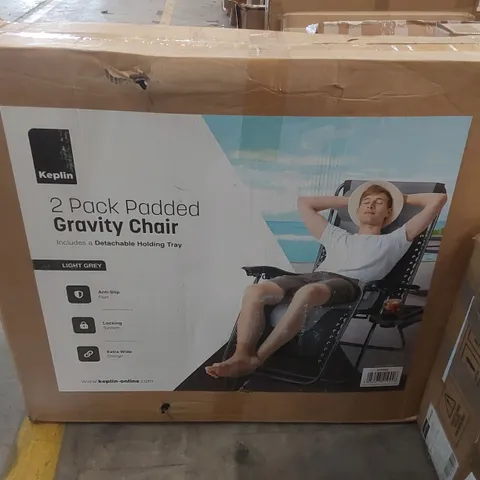 BOXED PAIR OF KEPLIN PADDED GRAVITY CHAIRS