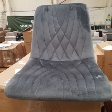 BOXED SET OF 2 GREY VELVET DINING CHAIRS 