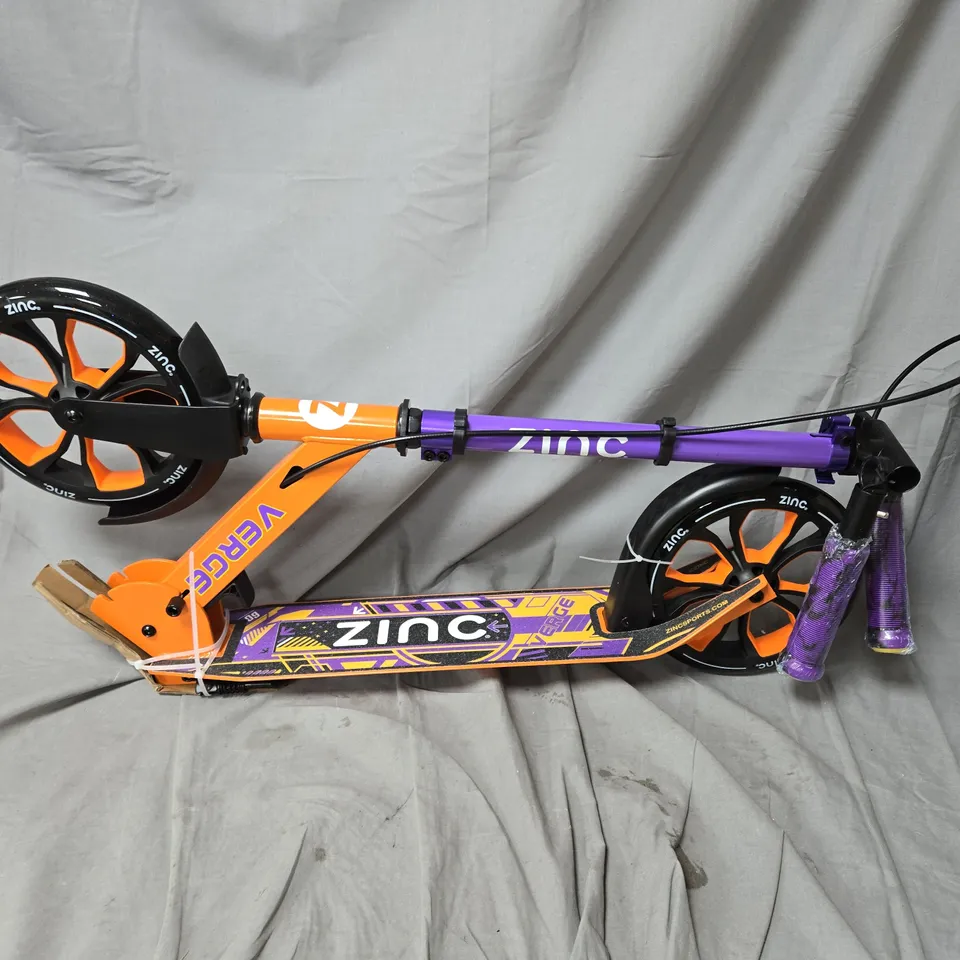 ZINC BIG WHEELED FOLDING VERGE PRO SCOOTER - ORANGE & PURPLE 