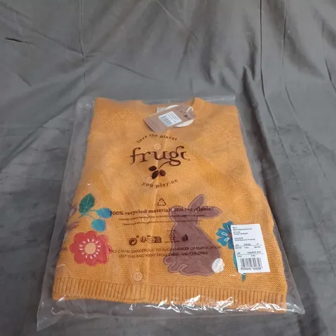 BAGGED FRUGI COLBY CARDIGAN IN GOLD AUTUMN FRIENDS SIZE 3-4YRS