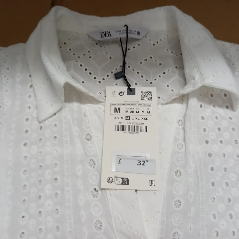 ZARA WHITE LS SHIRT - UK M