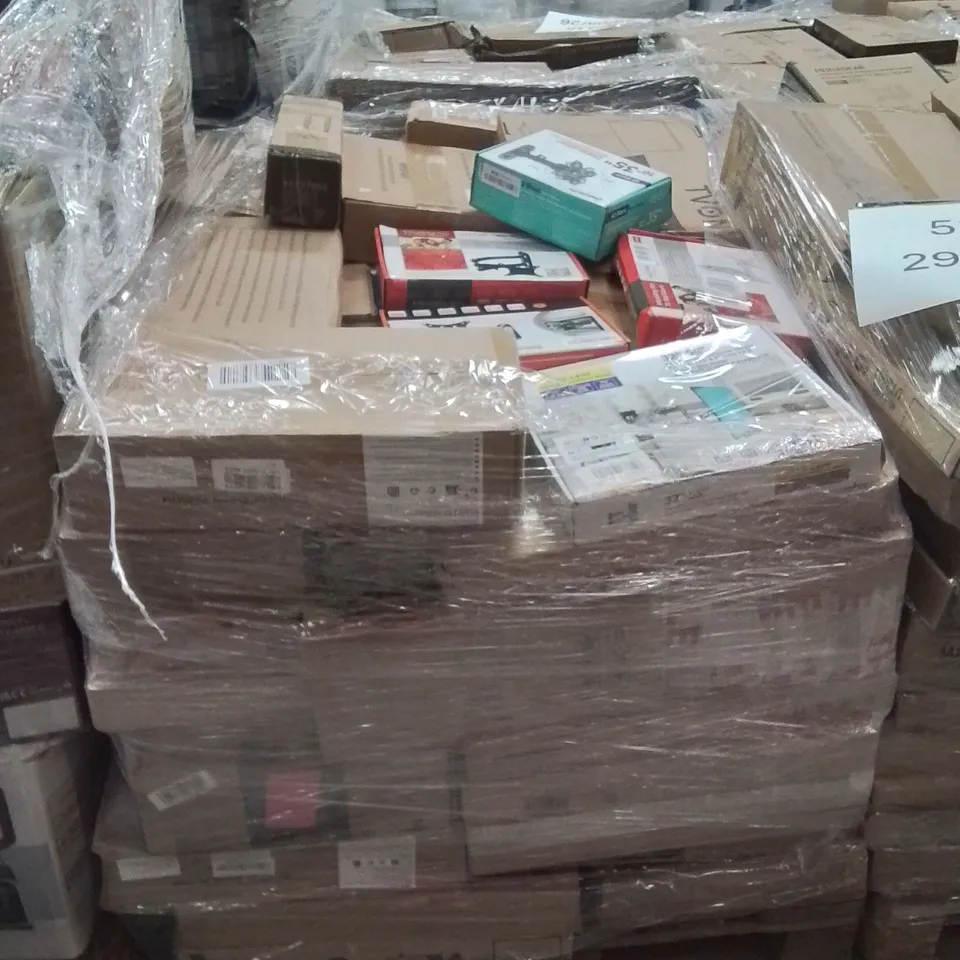 PALLET CONTAINING A LARGE QUANTITY OF WALL MOUNTED BRACKETS 