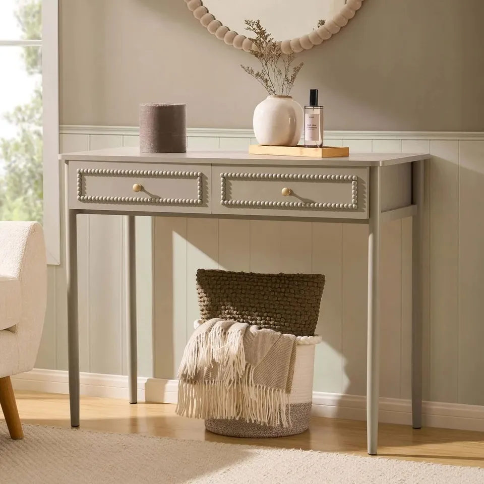 BOXED DUSK POSY BOBBIN DRESSING TABLE - TAUPE (1 BOX)