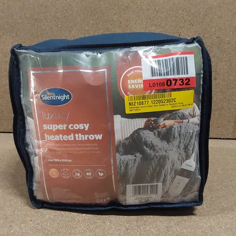 BAGGED SILENTNIGHT LUXURY SUPER COSY HEATED CHARCOAL THROW - 120 x 160cm