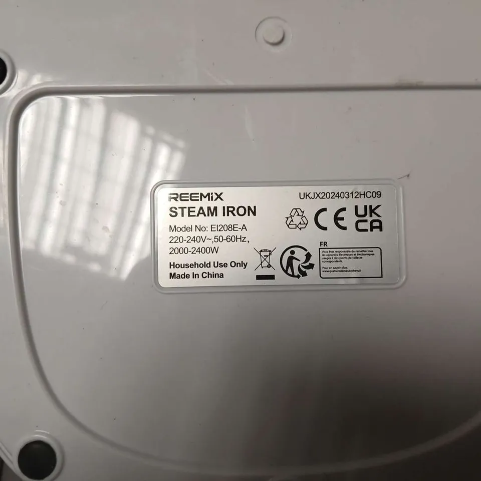 REEMIX STEAM IRON EI208E-A, 220-240V, 2000-2400W