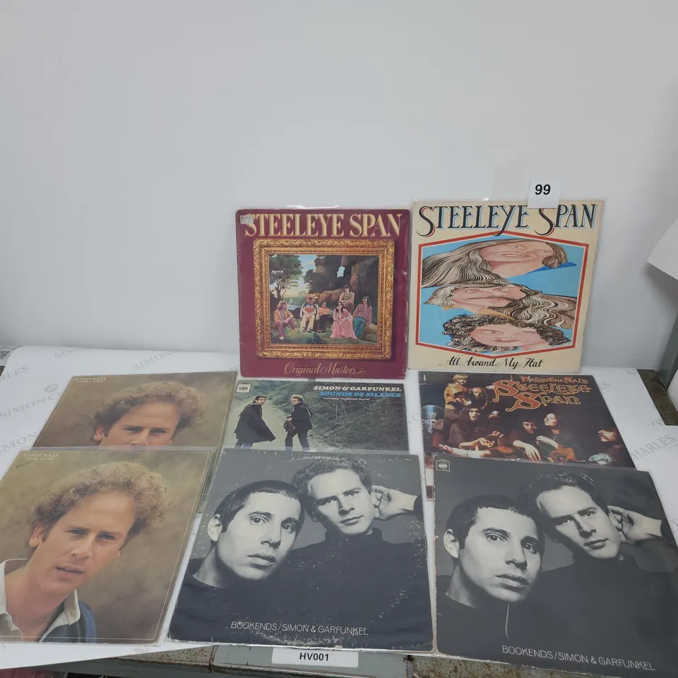8 X VINYL RECORD LPS TO INCLUDE.  3 X STEELEYE SPAN AND 5 X SIMON AND GARFUNKEL.