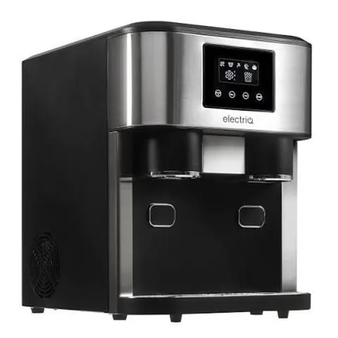 BOXED ELECTRIQ COUNTERTOP ICE MAKER WITH ICE CRUSHER AND WATER DISPENSER IN STAINLESS STEEL/BLACK