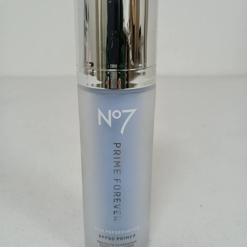 NO7 PRIME FOREVER SPF50 PRIMER – 50 ML BOTTLE