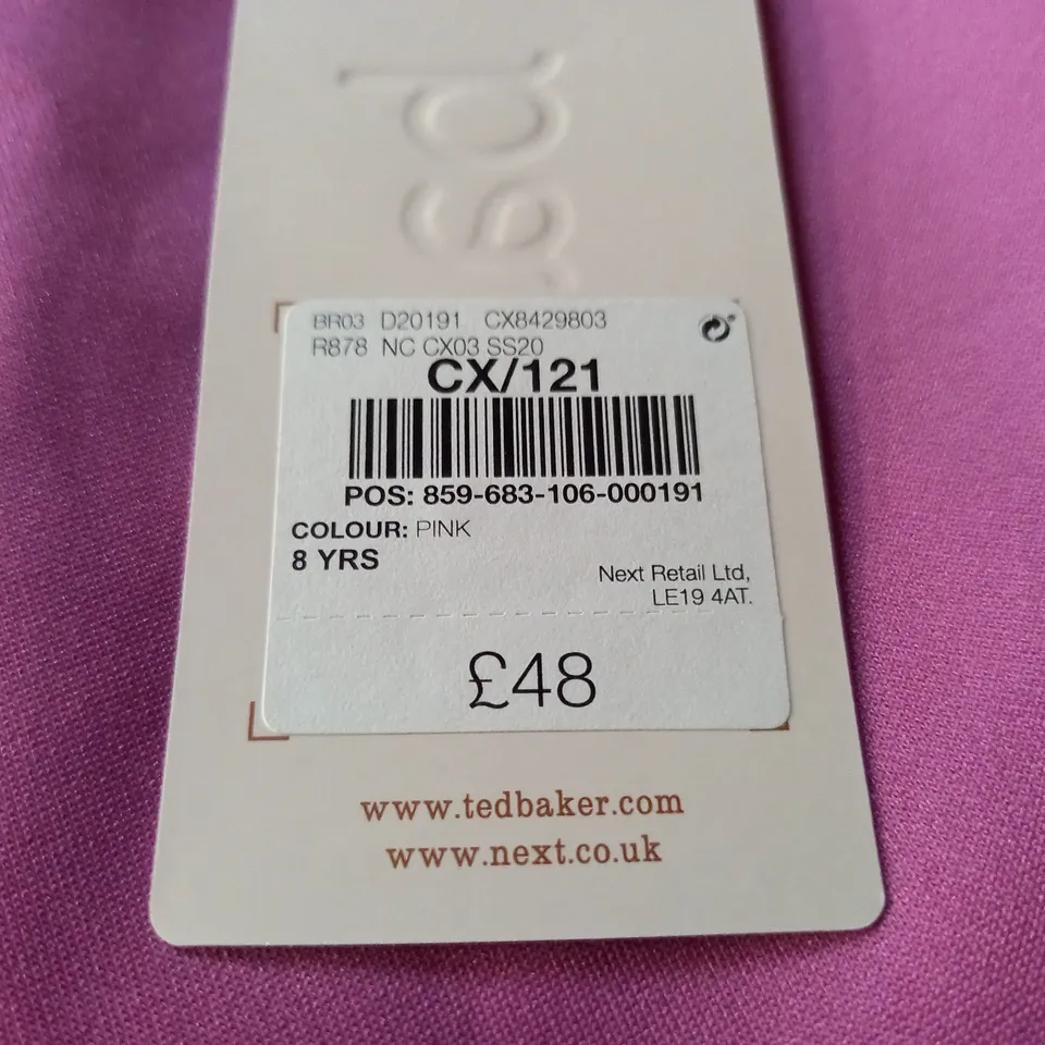 TED BAKER FLORAL PRINTED TRIM PURPLE KIDS DRESS - 8 YRS