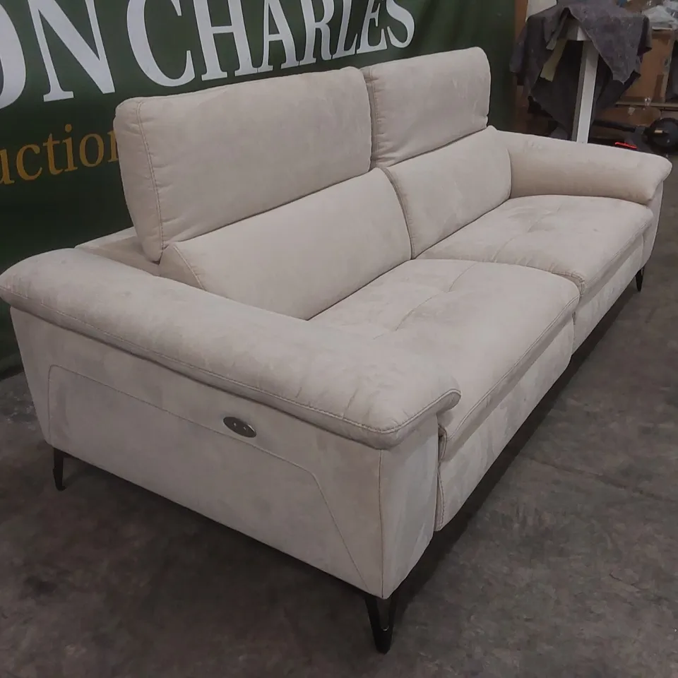 QUALITY DESIGNER ITALIAN MADE 3 SEATER PART ELECTRIC RECLINING SOFA