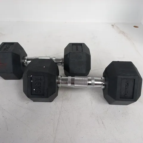 PAIR OF FORZA 7.5 KG DUMBELLS