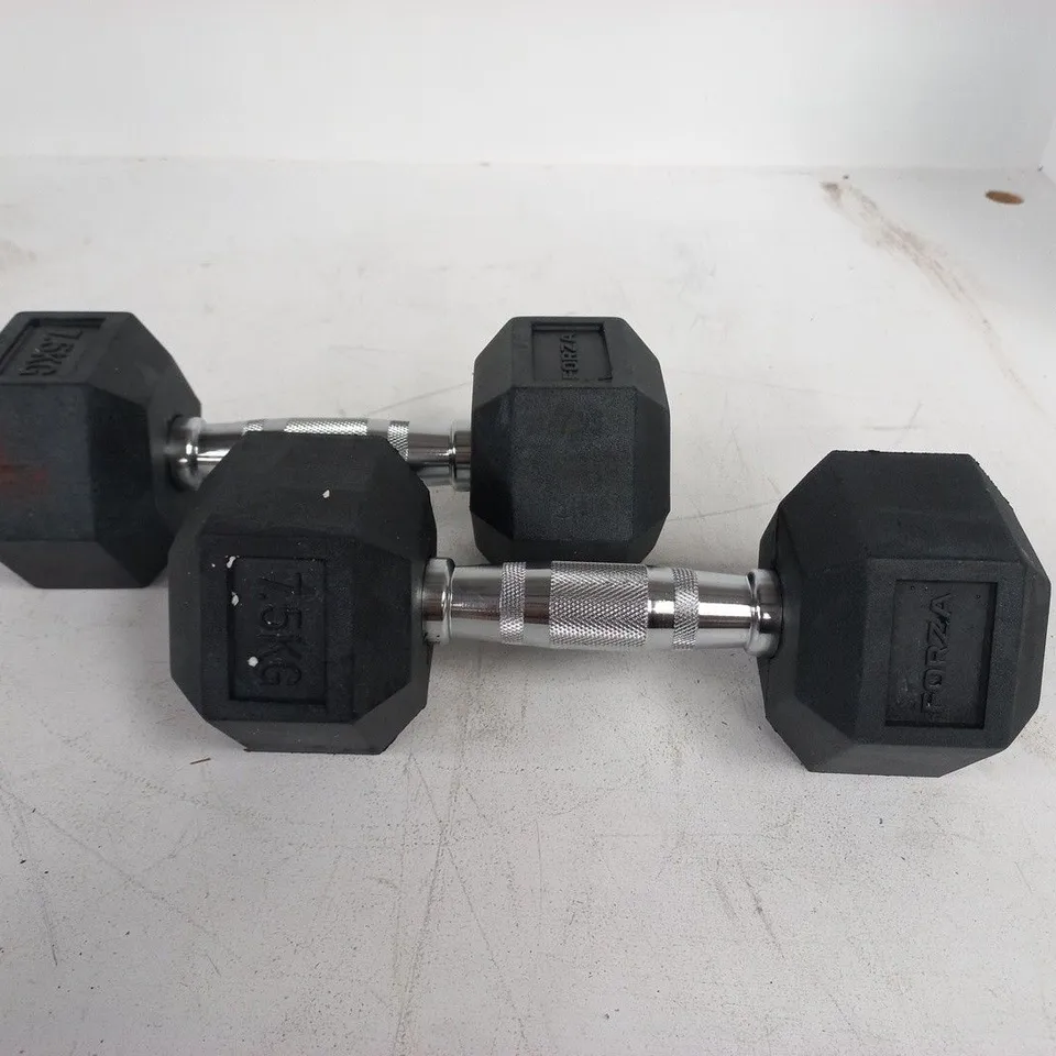PAIR OF FORZA 7.5 KG DUMBELLS