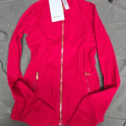 LULULEMON ZIP TRACKSUIT TOP IN RED - SIZE 4