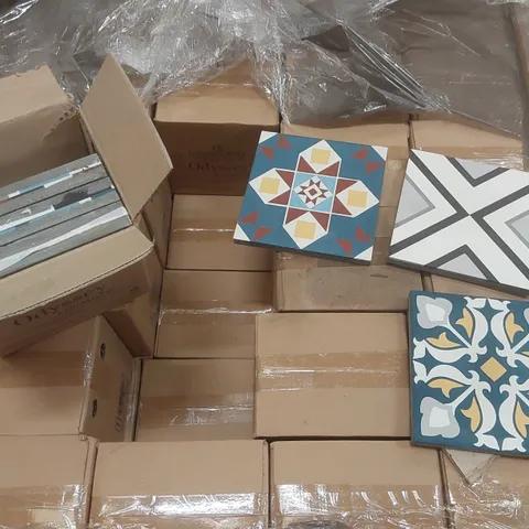 PALLET CONTAINING APPROXIMATELY 70x ODYSSEY ENCAUSTIC TILE SETS - 60 x 60CM
