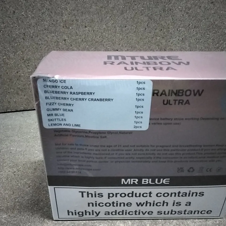 BOXED & SEALED MTURE RAINBOW ULTRA 5000 PUFF DISPOSABLE E-CIGERETTE 