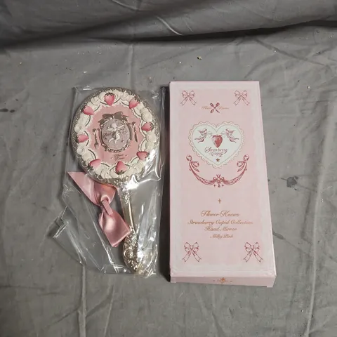 FLOWER KNOWS STRAWBERRY CUPID COLLECTION HAND MIRROR – MILKY PINK
