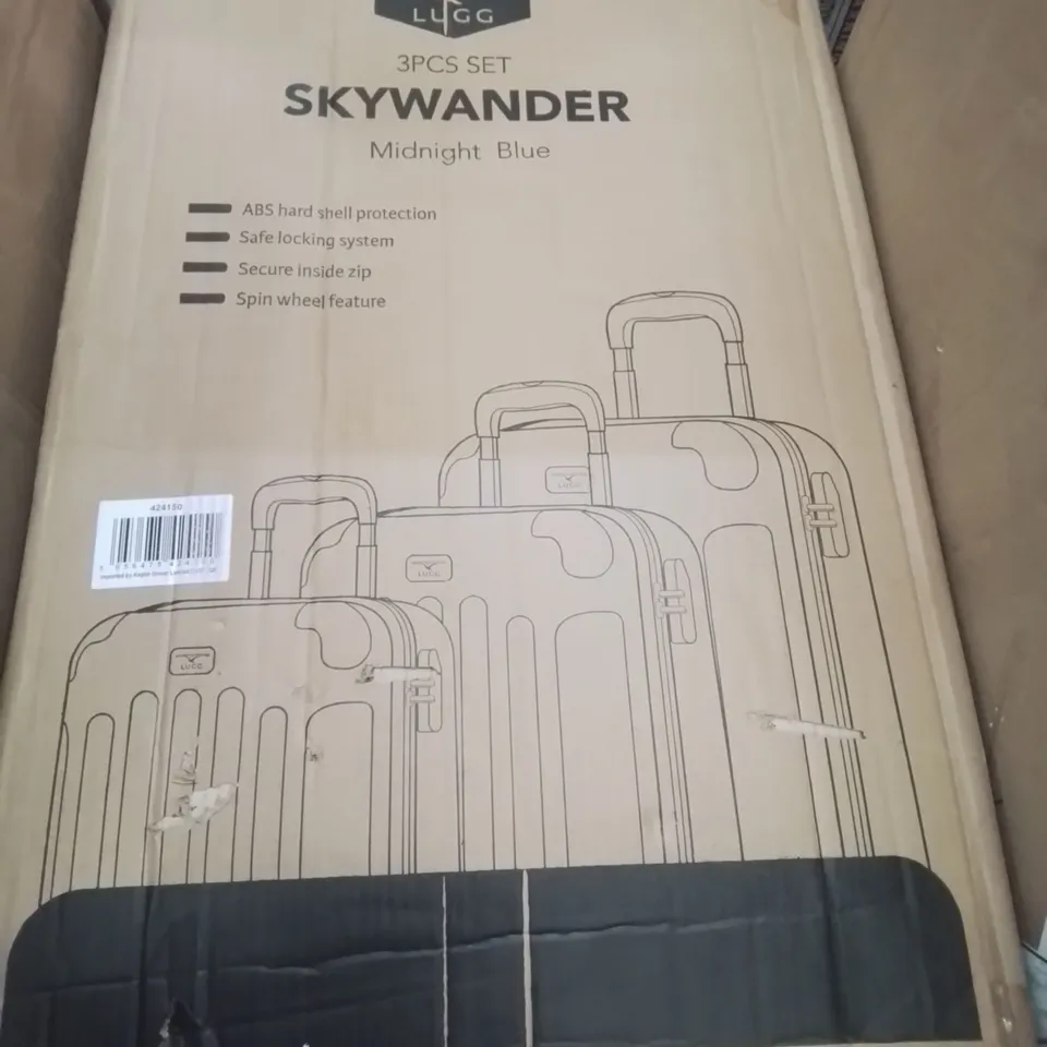 BOXED 3PCS SKYWANDER MIDNIGHT BLUE LUGGAGE SET