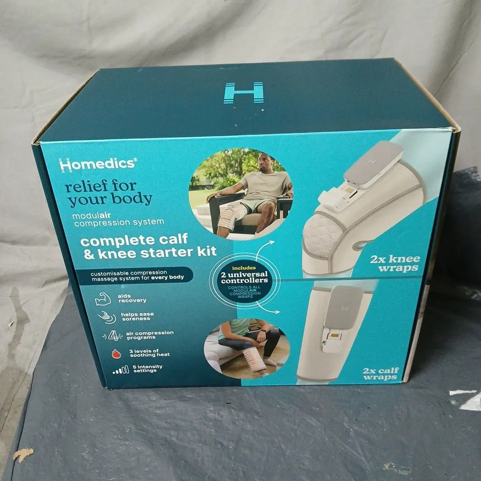 HOMEDICS COMPLETE CALF AND KNEE STARTER KIT MODULAIR COMPRESSION SYSTEM BOXED