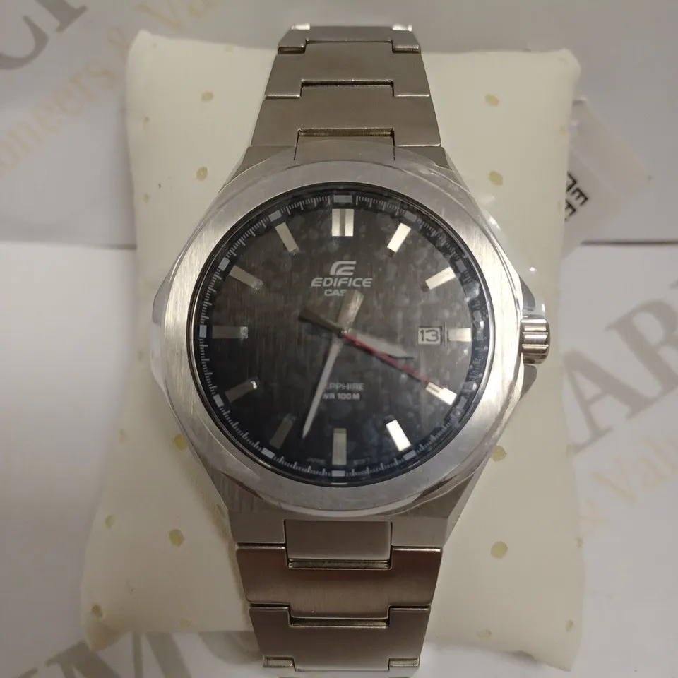 CASIO EDIFACE CRYSTAL WATCH WITH BLACK FACE AND BRACELET STRAP