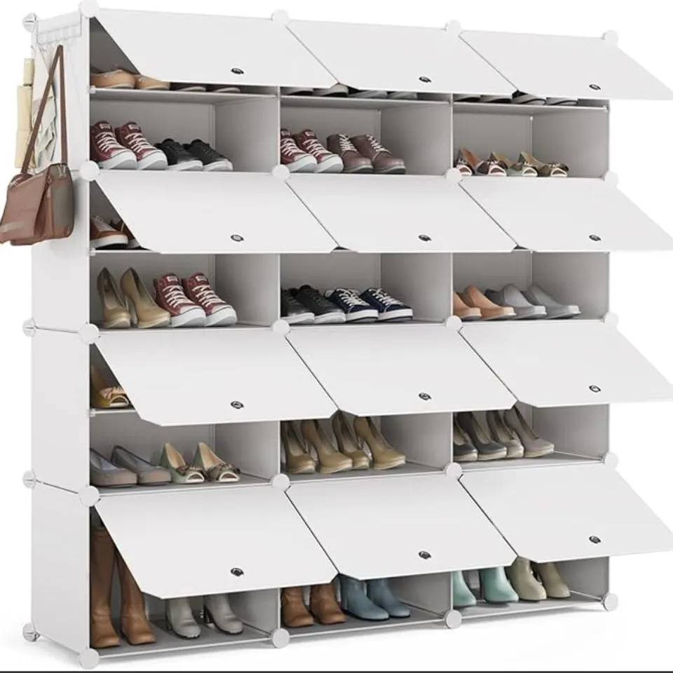BOXED STACKABLE SHOE STORAGE CABINET (1 BOX)