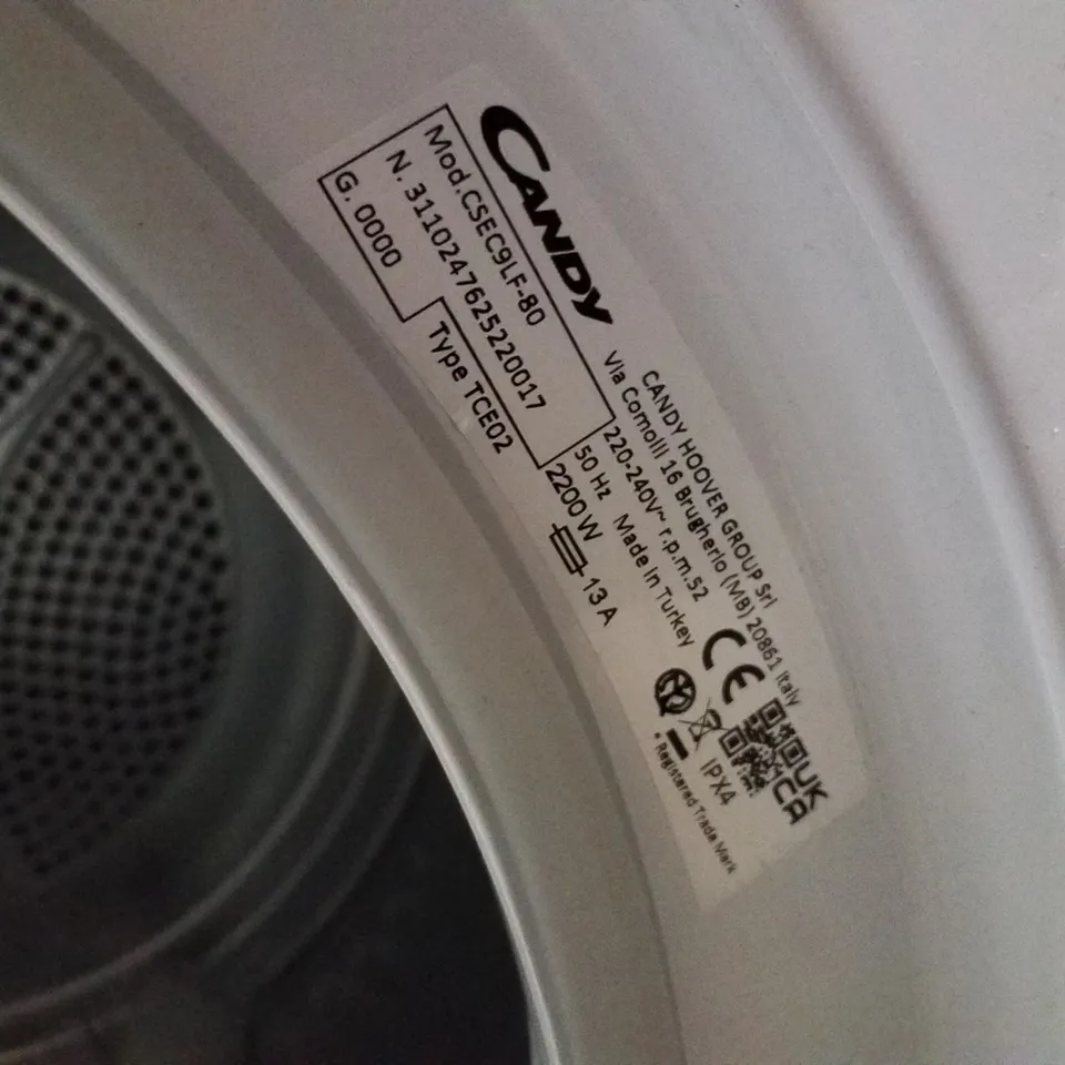 CANDY SMART CSEC9LF-80 9KG CONDENSER TUMBLE DRYER, WITH SMART CONNECTIVITY - WHITE