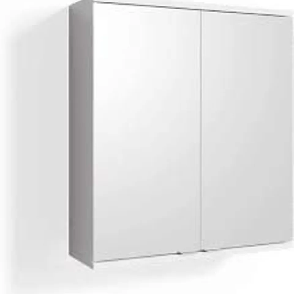 BOXED ROY 60 X 68CM SURFACE MOUNT MIRROR CABINET - WHITE