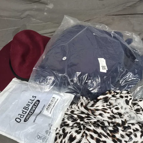 APPROXIMATELY 20 ASSORTED CLOTHING PRODUCTS IN VARIOUS STYLES & SIZES TO INCLUDE JACKETS, T-SHIRTS, DRESSES ETC