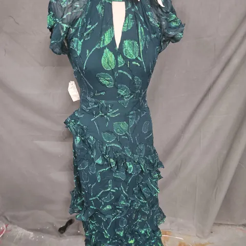 PHASE EIGHT HAISLEY SILK DRESS IN GREEN SIZE 8
