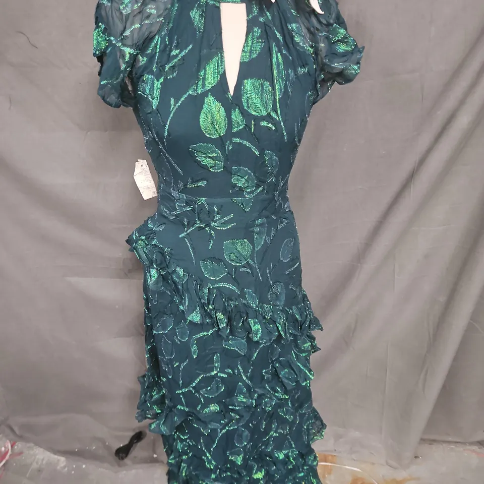 PHASE EIGHT HAISLEY SILK DRESS IN GREEN SIZE 8